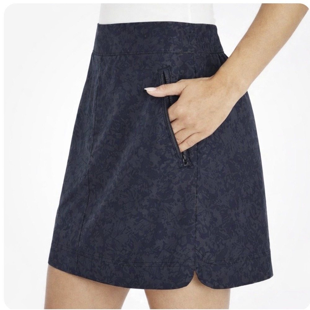 Orvis Golf Skort Skirt Sz M Built In Shorts Pickleball Tennis Elastic Waist Blue